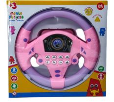 Volante Divertido Musical Gira 360 Graus Sons Carro Base Com Ventosa Infantil Cor:Rosa Volante Divertido Musical Gira 360 Graus Sons Carro Base Com Ventosa Infantil Cor:Rosa