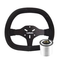 Volante Esportivo Automobilismo Lotse Fline Lif Preto 285mm Com Cubo Adaptador