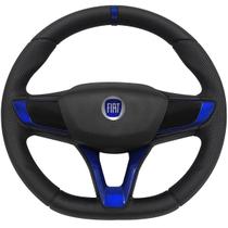 Volante Esportivo Fiat Uno 2001 a 2013 Logo Azul + Cubo