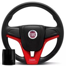 Volante Esportivo Fiat Uno 95-01 Elba 95-96 Fiorino 95-01 Cruze Buzina Central Tempra + Cubo e logo