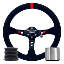 Volante Esportivo Lotse Automotivo Dakar Camurça Preta Com Tarja Vermelha Design Moderno e Conforto Para Direção Esportiva Volante Esportivo Lotse Automotivo Dakar Camurça Preta Com Tarja Vermelha Design Moderno e Conforto Para Direção Esportiva