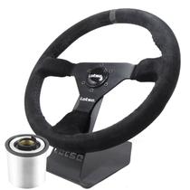 Volante Esportivo Lotse Gt330 Camurça Preta Tarja Preta Com Cubo Adaptador Volante Esportivo Lotse Gt330 Camurça Preta Tarja Preta Com Cubo Adaptador