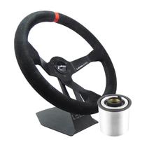 Volante Esportivo Lotse Wrc Camurça com Tarja Vermelha Design Exclusivo e Pegada Ergonômica