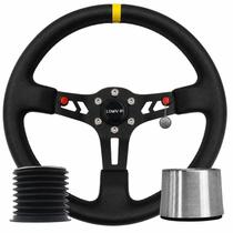 Volante Esportivo Lowv Apache Couro Tarja Amarela Com Cubo Volante Esportivo Lowv Apache Couro Tarja Amarela Com Cubo