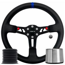 Volante Esportivo Lowv Apache Couro Tarja Azul Com Cubo Volante Esportivo Lowv Apache Couro Tarja Azul Com Cubo