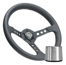 Volante Esportivo Lowv Colt Couro Preto 9 Furos Diâmetro 340mm Profundidade 72mm