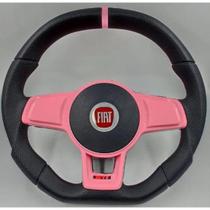Volante Esportivo Para Fiat Palio 1996 97 98 99 2000 A 2013 Rosa + Cubo