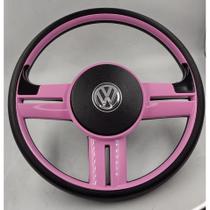 Volante Esportivo Rallye Rosa Vw Gol Saveiro G1 Voyage + Cubo