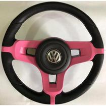 Volante Esportivo Rosa Para Fox Gol G5 Golf Santana Voayage G5 e G6 Completo