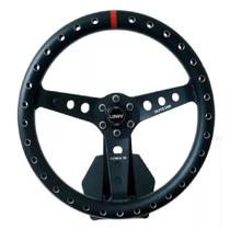 Volante esportivo Sniper preto aliviado com botões