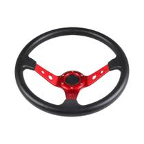 Volante Esportivo Universal De Alumínio Com Couro PU De 14 Polegadas (350mm)