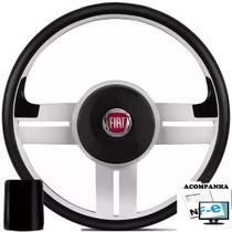 Volante Esportivo Uno 83-94 Elba 85-94 Premio 85-94 Buzina Na Seta Rallye Fiat + Cubo C Tampa E Logo