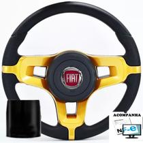 Volante Esportivo Uno 95-01 Elba 95-96 Fiorino 95-01 Buzina Central Mustang Fiat Tempra Cubo E Logo