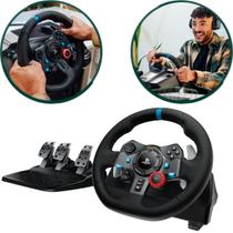 Volante Gamer Logitech G29 Driving Force PS5 PS4 PS3 PC com Force Feedback e Pedais Inox Volante Gamer Logitech G29 Driving Force PS5 PS4 PS3 PC com Force Feedback e Pedais Inox