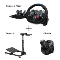 Volante Logitech G29 PS5, PS4, PC + Suporte Cockpit + Câmbio