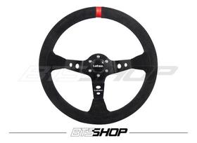 Volante Lotse DAK-PV Camurça Preto Tarja Vermelha 350mm