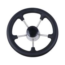 Volante Marinho De Aço Inoxidável De 11 Polegadas Com 5 Raios E Espuma Preta - Acessórios Para Barco