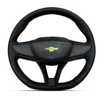 Volante Modelo Tracker Black Emblema Dourado Pra Carros Chevrolet Meriva