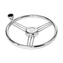 Volante Náutico 9 Raios Aço Inox Knob Para Barco 13-1/2" Pol