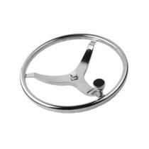 Volante Náutico Aço Inoxidável Fishing com Knob 15-1/2 Pol