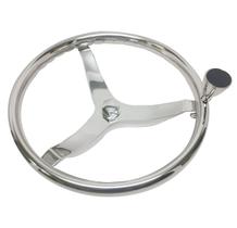 Volante Náutico C/ Knob Em Inox 395mm Fishing Barcos Lanchas