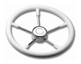 Volante náutico inox e poliuretano 350mm italiano barcos lanchas