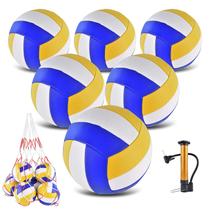 Voleibol ELKCIP tamanho oficial 5 Soft Bulk com bomba e bolsa de rede x6