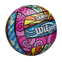 Voleibol Wilson Graffiti - Tamanho Oficial (Rosa/Azul/Amarelo)