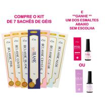 VÒLIA - Kit Com 7 Sachês Refis de Gel - Gel Base + Géis para Construção e Alongamento de Unhas