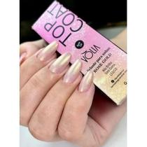 VÒLIA - Topcoat Selante em Frasco - Efeito Rose Gold - Finalizador Alongamento Unhas Nails - 9g