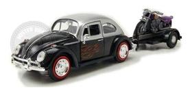 Volkswagen Fusca 1966 Custom + Trailer Moto Motormax 1/24