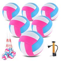 Volleyball ELKCIP, tamanho oficial, 5, pacote com 6 unidades, bomba e bolsa de rede Volleyball ELKCIP, tamanho oficial, 5, pacote com 6 unidades, bomba e bolsa de rede
