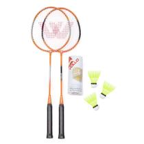 Vollo vb002 kit badminton raquetes + petecas + bolsa