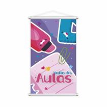Volta às Aulas Banner Roxo Escolar Pedagógico 80x50cm Volta às Aulas Banner Roxo Escolar Pedagógico 80x50cm