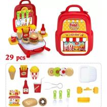 Voltar Brinquedo Faz Conta Kit Maleta Fast Food 3 Em 1 Mala/mochila