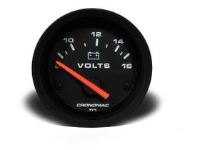Voltímetro 52mm 12v street preto (345100sp) cronomac
