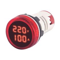 Voltimetro amperimetro 22mm modelo ad16-22va vermelho