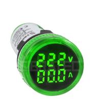 Voltímetro / Amperímetro Digital 22mm Verde 500Vca - Sibratec