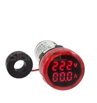 Voltímetro / Amperímetro Digital 22mm Vermelho 500Vca - Sibratec