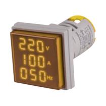 VOLTIMETRO AMPERIMETRO FREQUENCIMETRO 22MM AD16-22VAHzS AMARELO