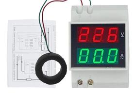 Voltímetro Amperimetro Led 80 300v 100a Ac Ca Painel Din