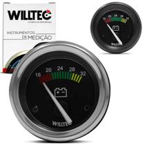 Voltímetro Analógico Indicador de Tensão 16 a 32V Retrô Willtec Racing 52mm