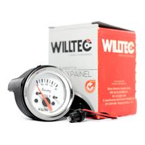 Voltímetro Coluna Painel 52mm 8 - 16v Branco Willtec Racing