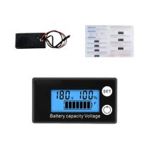 Voltímetro De Bateria De Lítio Com Display Digital LED Com Detecção De Temperatura, Alarme Sonoro DC