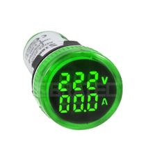 Voltímetro Digital 22mm Verde 500Vca - Sibratec