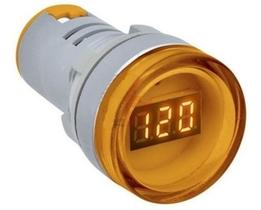 Voltímetro Digital Ac Ca Painel Embutir 60v-500v 22mm Led Amarelo