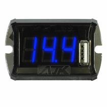 Voltimetro Display Led Azul Com Carregador Usb Caixa Bob 12v Ajk