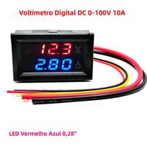 Voltímetro E Amperímetro Digital 0-100V 10A Com Display Duplo Medidor De Tensão E Corrente Com