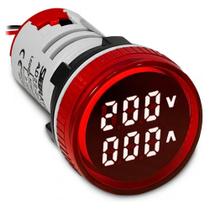 Voltimetro e amperimetro digital 500vca 100a vermelho 22mm
