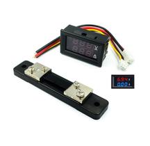 Voltimetro E Amperimetro Digital Led Dc Cc 100v c/ Shunt 50a - ATMX